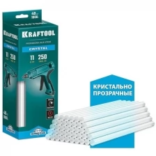 KRAFTOOL 40 шт., 1 кг, 11 x 250 мм (11-12 мм), кристально прозрачные, клеевые стержни 06846-40