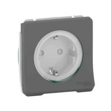 Розетка Schneider Electric MUR36134, 16 А, с заземлением, серый