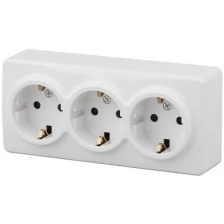 Розетка Эра Эксперт 3х2P+E Schuko 16A-250В IP20 White 11-2209-01 / Б0020703