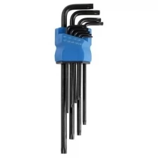 Набор ключей тундра black, TORX Tamper, CrV, TT10 - TT50, 9 шт.