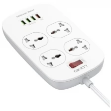 Сетевой фильтр 4 Power Socket+ 4 USB, белый